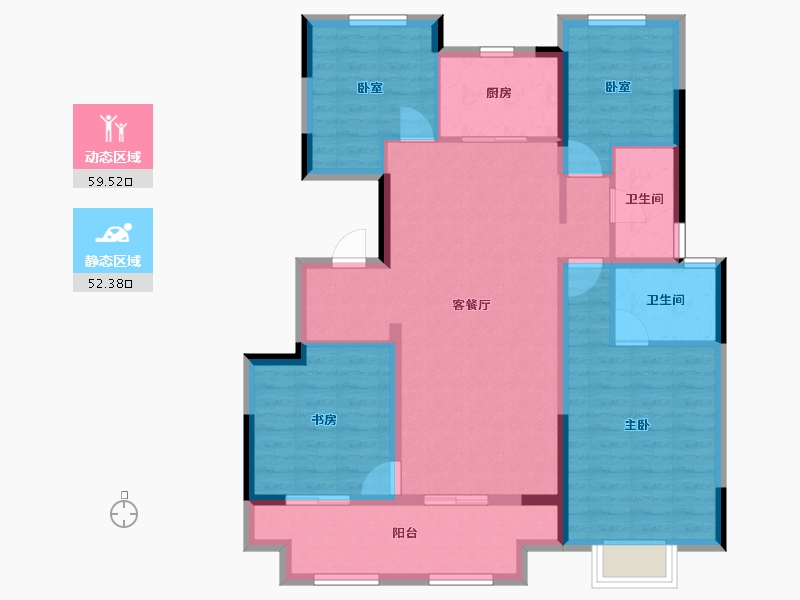 湖南省-长沙市-佳源东方璟园-100.00-户型库-动静分区