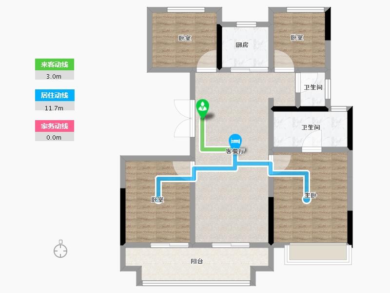 河南省-郑州市-郑地东润·云麓之城-102.41-户型库-动静线