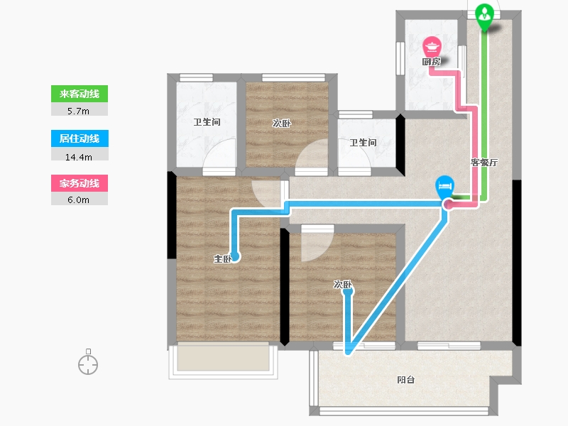 河南省-郑州市-新城·玺樾兰庭-79.21-户型库-动静线