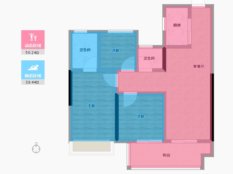 河南省-郑州市-新城·玺樾兰庭-79.21-户型库-动静分区