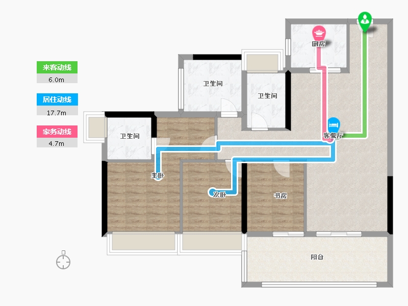 广东省-广州市-越秀大学星汇城-107.00-户型库-动静线