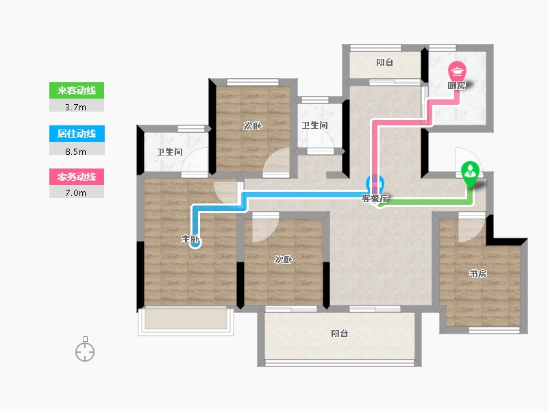 河南省-郑州市-均和·中棠府-104.80-户型库-动静线