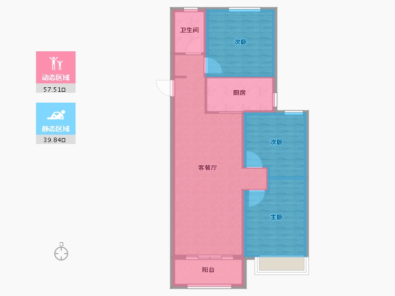 山西省-晋中市-新晋福邸-87.94-户型库-动静分区