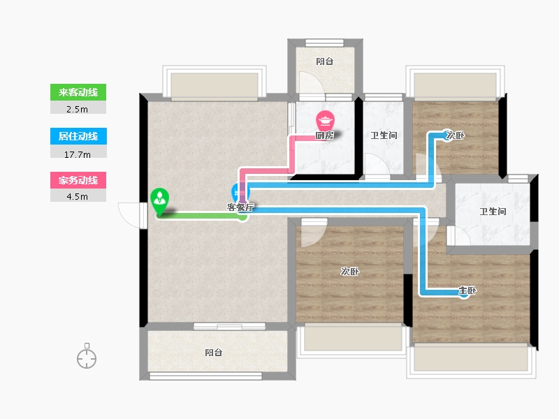 广东省-江门市-国扬山语雅景-80.30-户型库-动静线