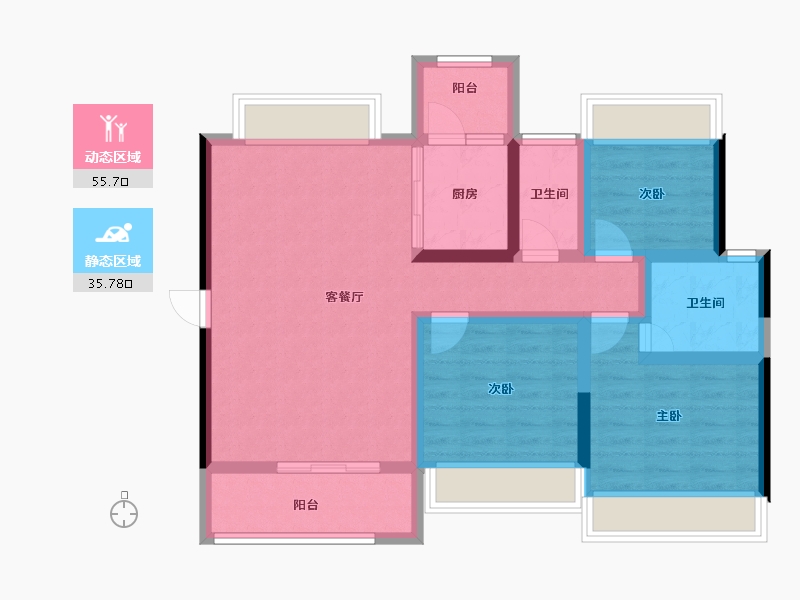 广东省-江门市-国扬山语雅景-80.30-户型库-动静分区