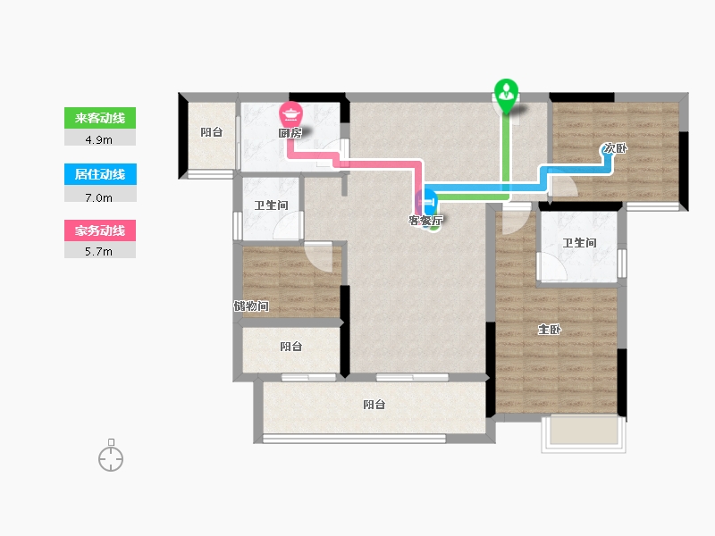 湖南省-长沙市-日盛湖湘府-92.81-户型库-动静线