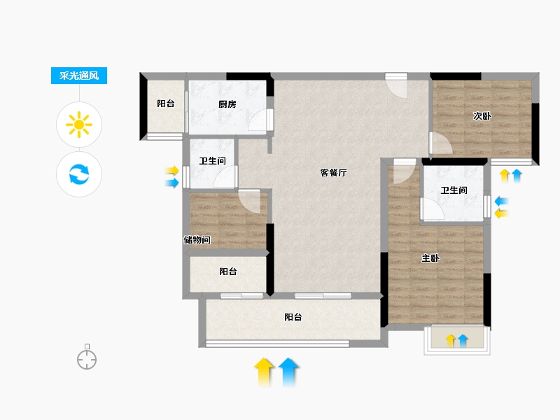 湖南省-长沙市-日盛湖湘府-92.81-户型库-采光通风