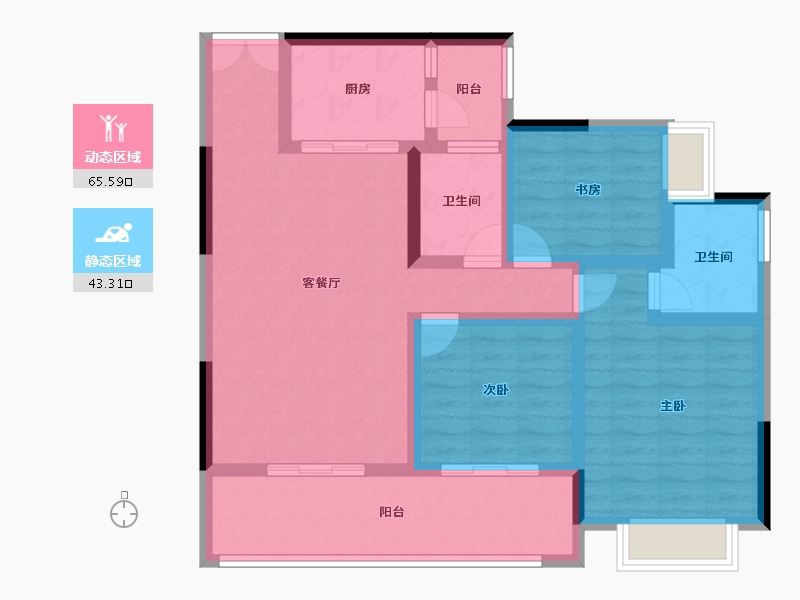 广东省-江门市-君汇上城-96.48-户型库-动静分区