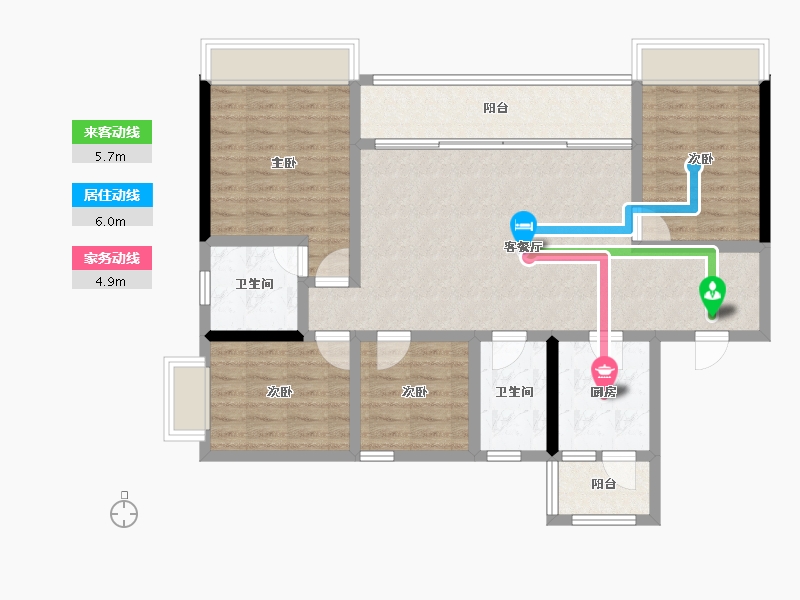 重庆-重庆市-新城光屿-98.92-户型库-动静线