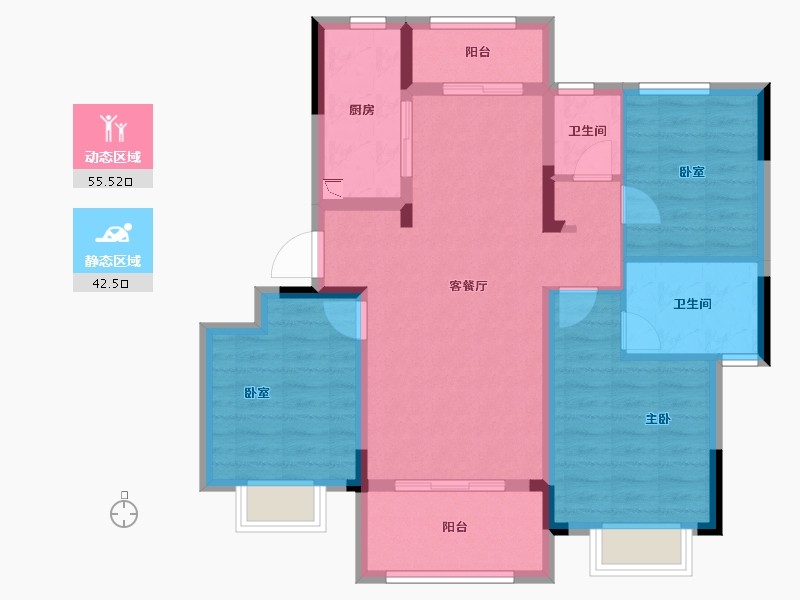 江西省-九江市-保利·庐林语-87.12-户型库-动静分区