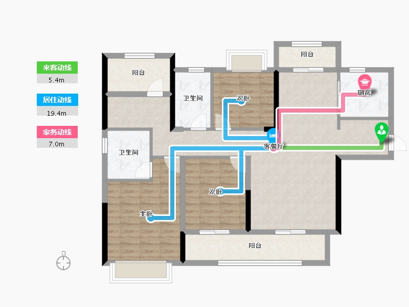 湖南省-长沙市-日盛湖湘府-110.41-户型库-动静线