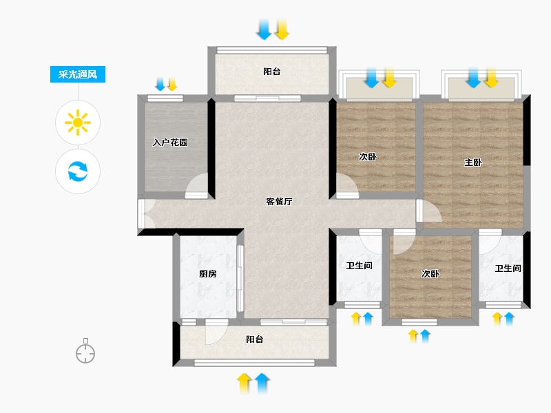 广东省-江门市-君汇上城-97.58-户型库-采光通风