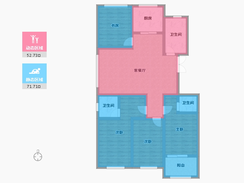 山东省-潍坊市-金庆名仁府-110.10-户型库-动静分区