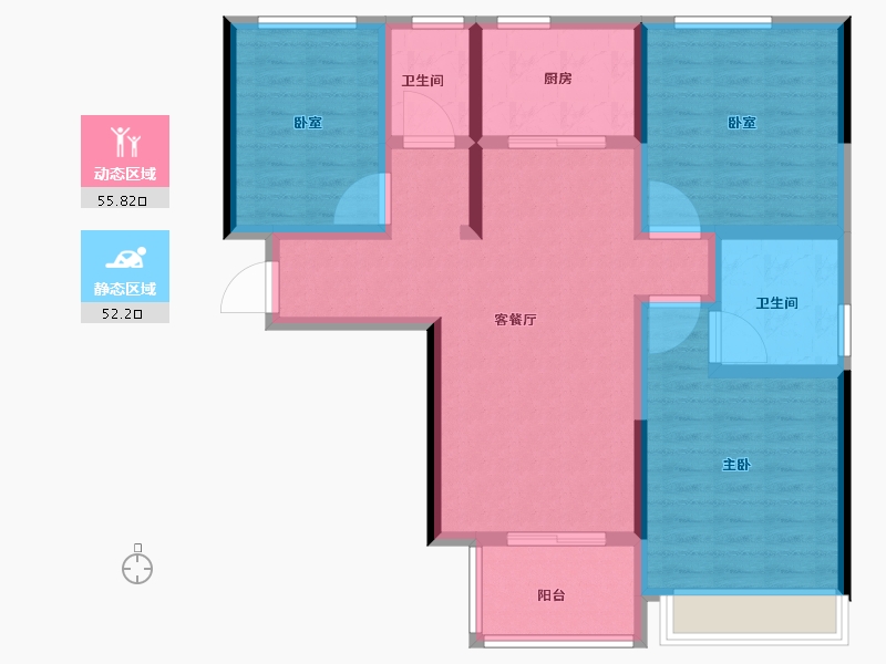 河南省-郑州市-华南城紫荆名都-96.00-户型库-动静分区