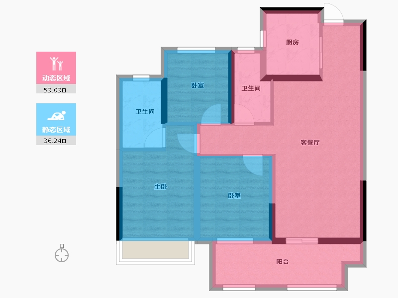 湖南省-长沙市-佳源东方璟园-78.76-户型库-动静分区