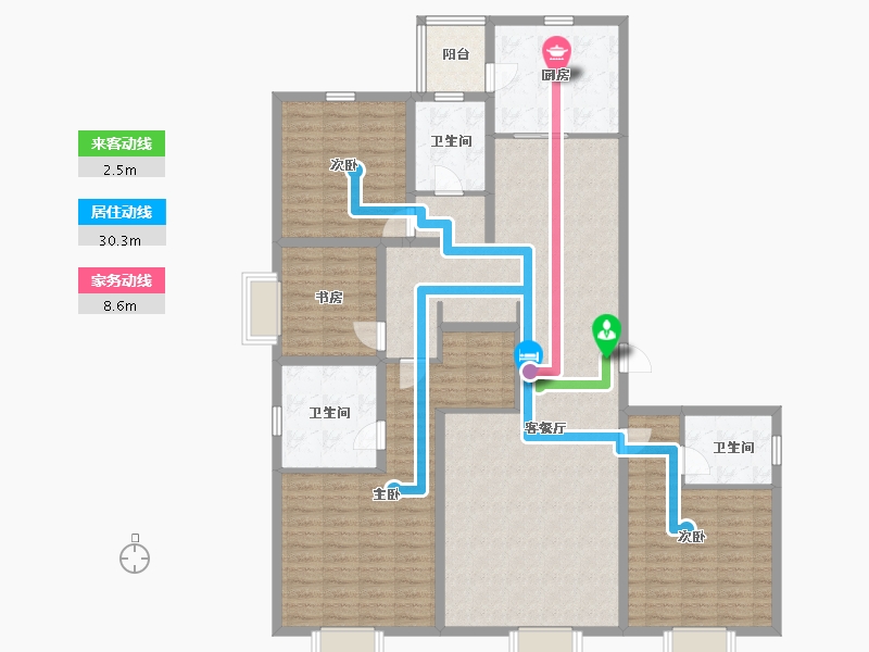 山西省-太原市-中国铁建·花语堂-156.00-户型库-动静线