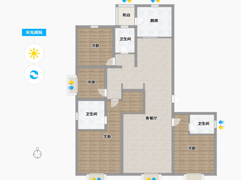 山西省-太原市-中国铁建·花语堂-156.00-户型库-采光通风