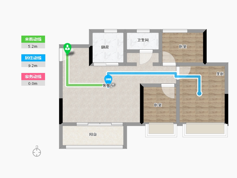 河南省-郑州市-郑地东润·云麓之城-76.01-户型库-动静线