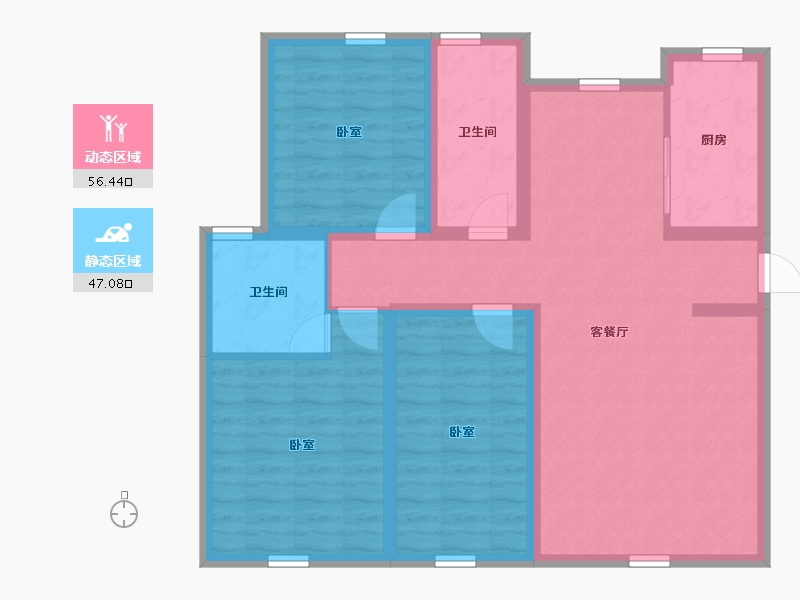 内蒙古自治区-赤峰市-百合苑系和苑熙苑-92.14-户型库-动静分区