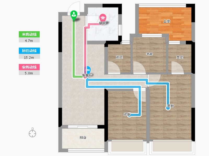 浙江省-杭州市-明石东潮府住宅-79.07-户型库-动静线