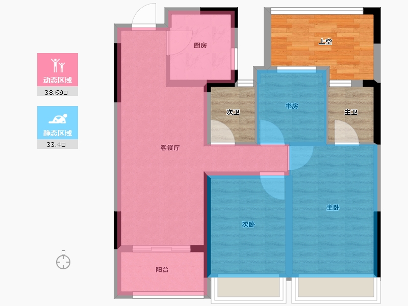 浙江省-杭州市-明石东潮府住宅-79.07-户型库-动静分区