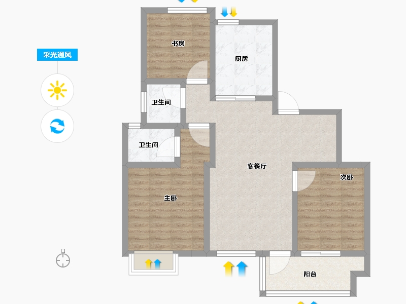 河南省-郑州市-泰·颐府-88.01-户型库-采光通风