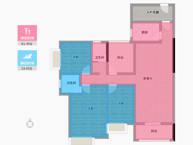 广东省-江门市-国扬山语雅景-93.59-户型库-动静分区