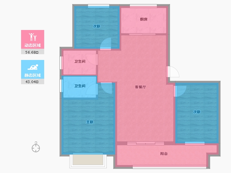 山东省-德州市-大业锦绣景园-89.36-户型库-动静分区