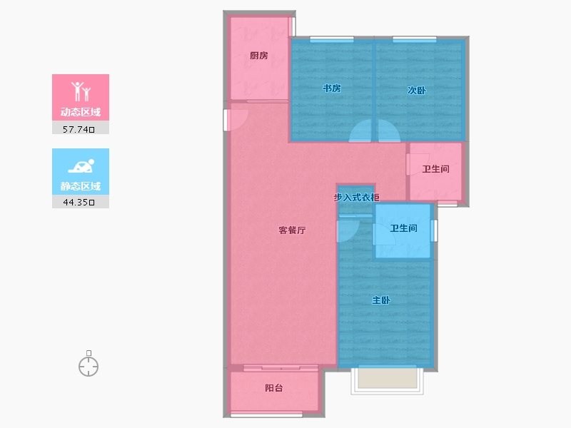 河北省-廊坊市-新城·昕樾-93.61-户型库-动静分区