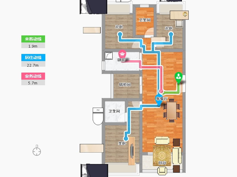 广东省-广州市-悦璟花园-76.00-户型库-动静线