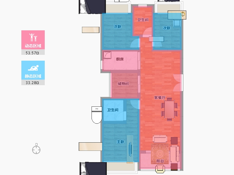 广东省-广州市-悦璟花园-76.00-户型库-动静分区