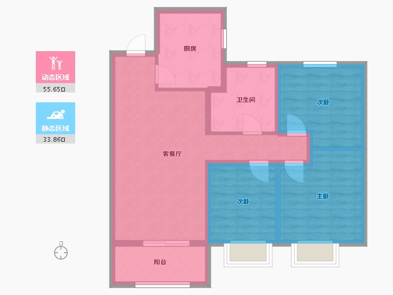 山西省-太原市-中国中铁·诺德城-79.42-户型库-动静分区