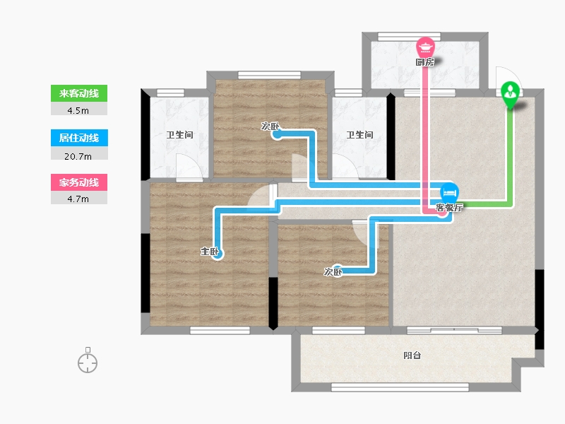 福建省-福州市-世茂云瀚-88.20-户型库-动静线