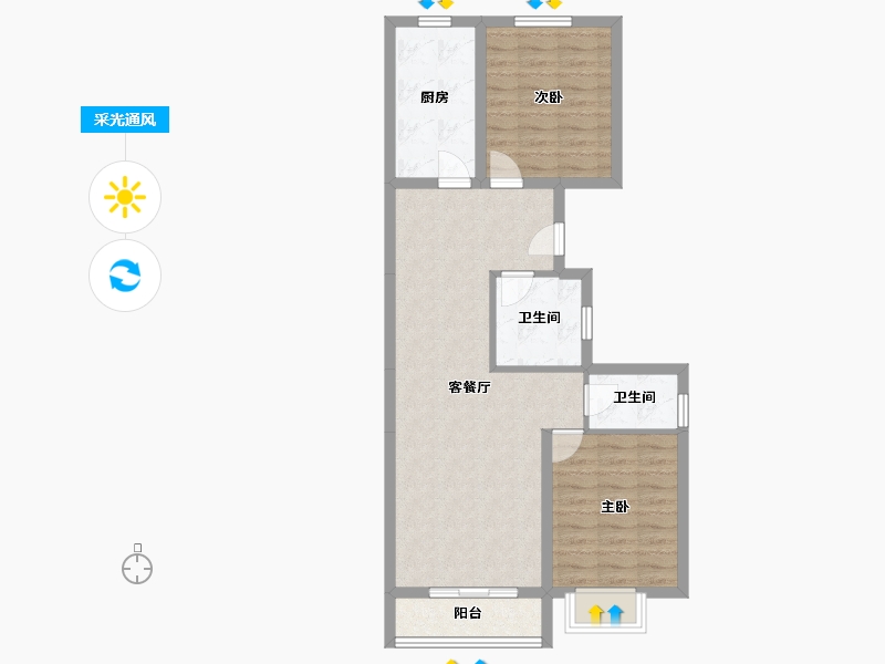 河北省-廊坊市-橘州-75.29-户型库-采光通风