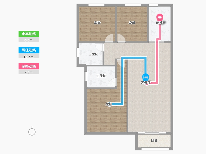 河北省-廊坊市-新城·昕樾-104.16-户型库-动静线