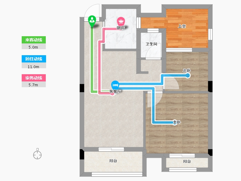 浙江省-杭州市-凤凰府邸-61.40-户型库-动静线