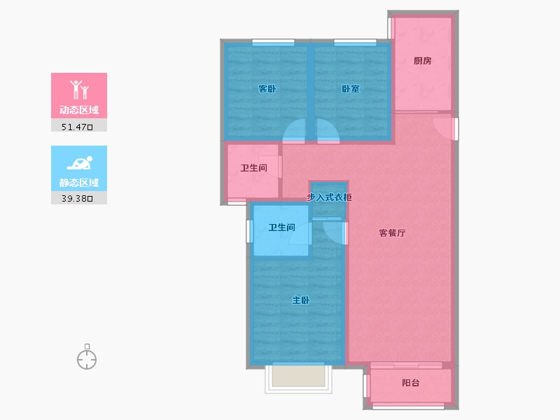 河北省-廊坊市-新城·昕樾-80.99-户型库-动静分区