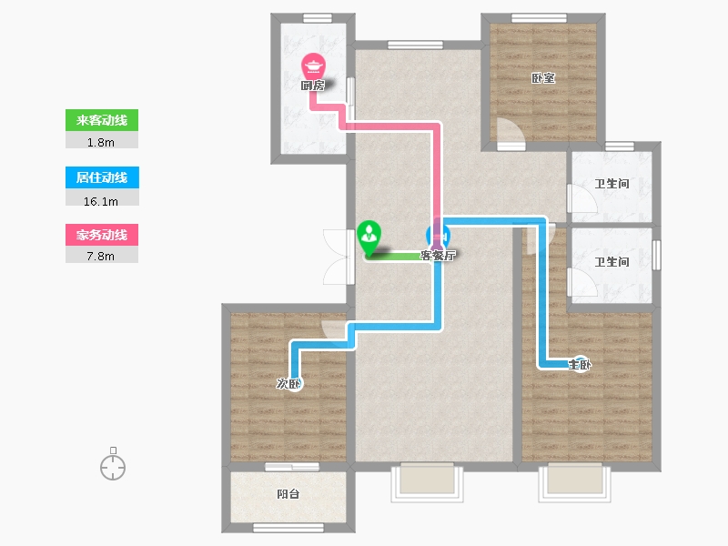 山东省-济南市-三箭瑞景苑-111.75-户型库-动静线