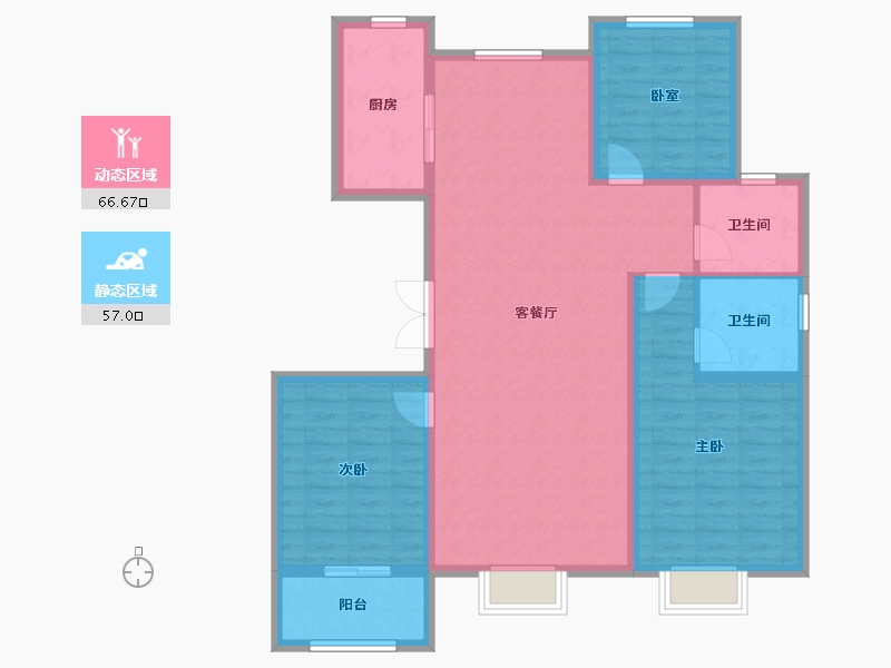 山东省-济南市-三箭瑞景苑-111.75-户型库-动静分区