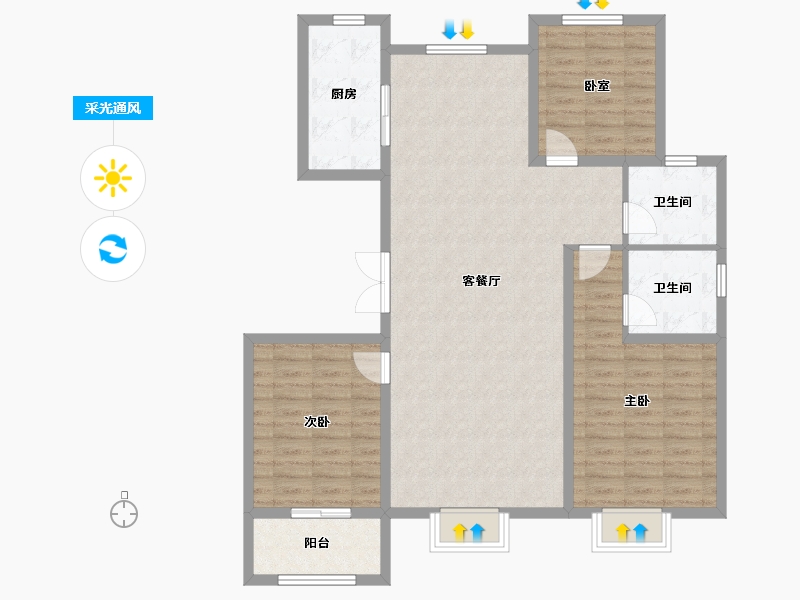 山东省-济南市-三箭瑞景苑-111.75-户型库-采光通风