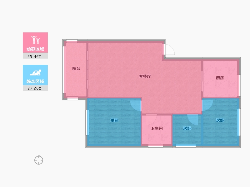 湖北省-荆州市-中央华府-85.00-户型库-动静分区