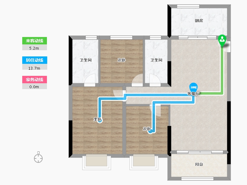 江苏省-苏州市-荣熙华庭.-96.07-户型库-动静线