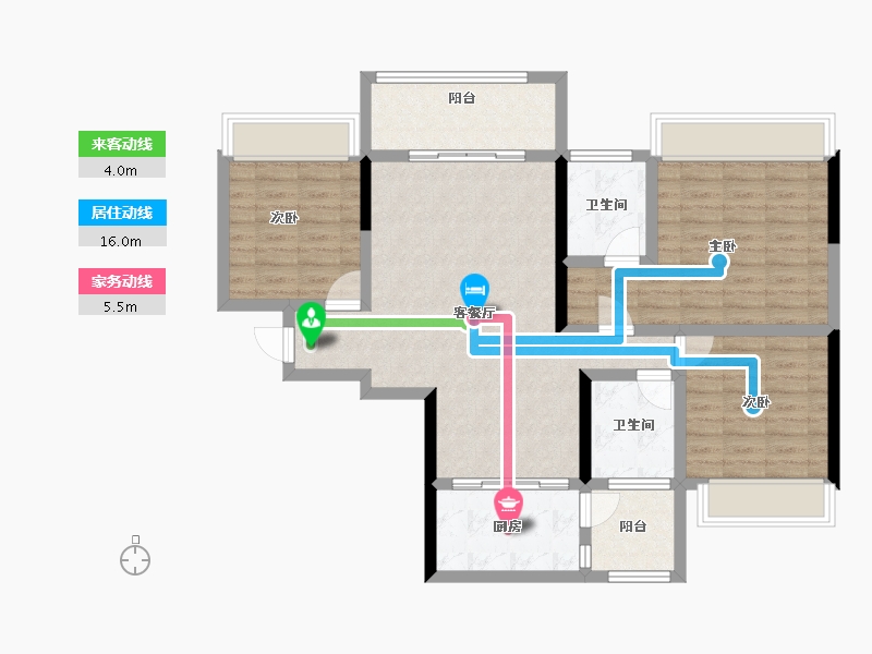 广东省-江门市-松鹤国际新城-94.33-户型库-动静线