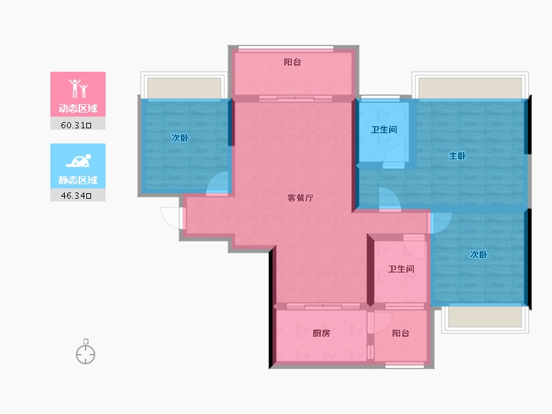 广东省-江门市-松鹤国际新城-94.33-户型库-动静分区