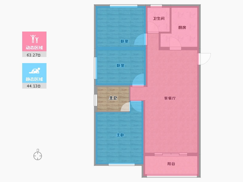 山西省-晋城市-龙泽花城-102.41-户型库-动静分区