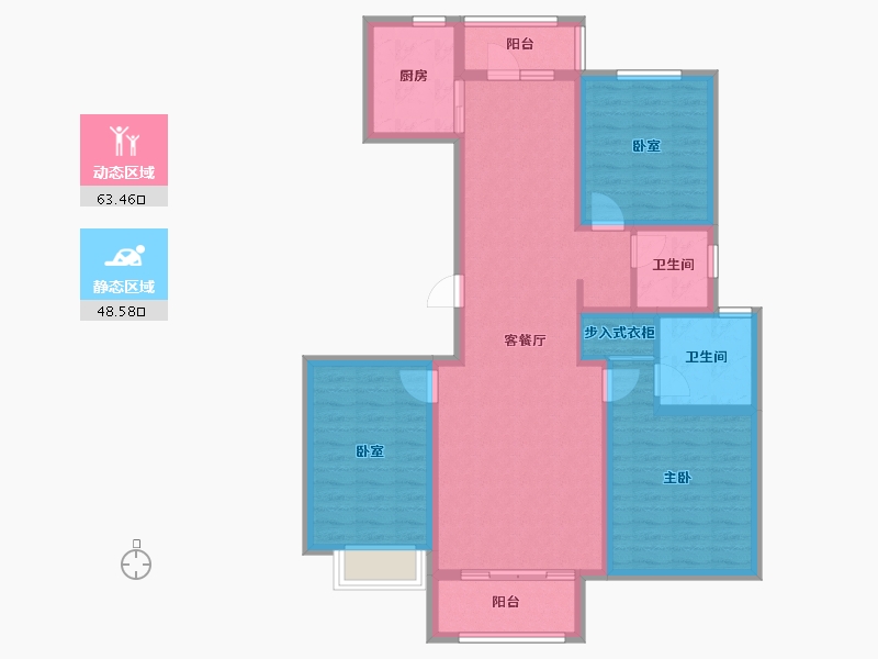 河北省-廊坊市-新城·昕樾-99.56-户型库-动静分区