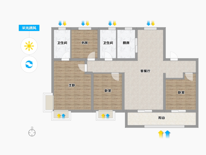 山东省-济南市-玖唐府-112.24-户型库-采光通风