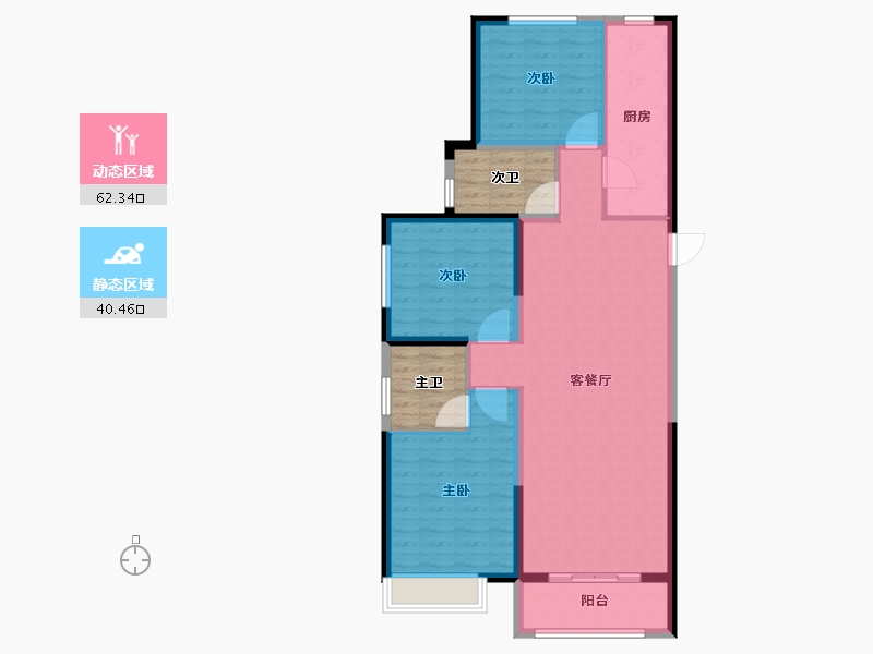 山西省-晋中市-新晋福邸-103.15-户型库-动静分区