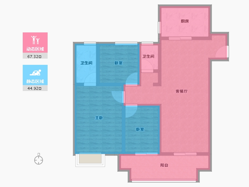 河南省-郑州市-正商左岸-100.01-户型库-动静分区