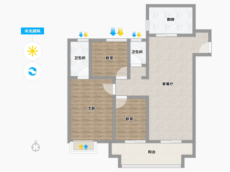 河南省-郑州市-正商左岸-100.01-户型库-采光通风